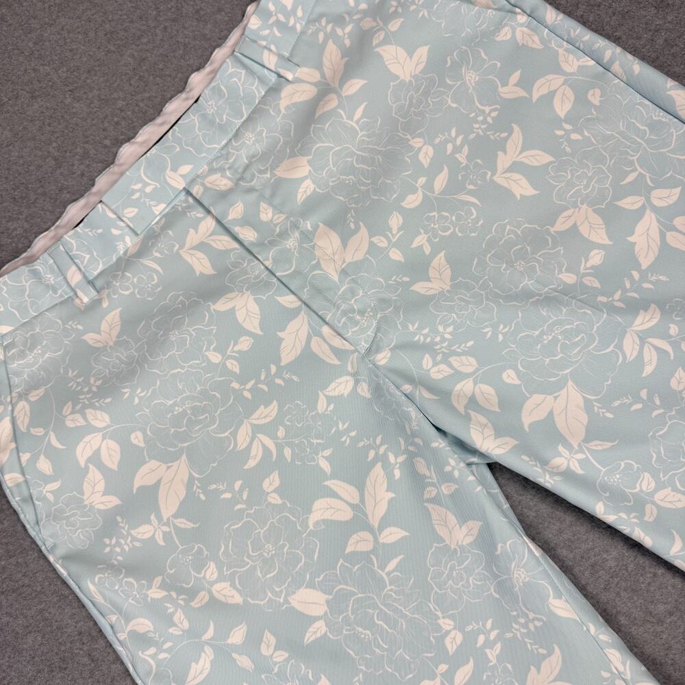 G/FORE Men's Printed Floral Technical Twill Golf Shorts Light Blue Size 36